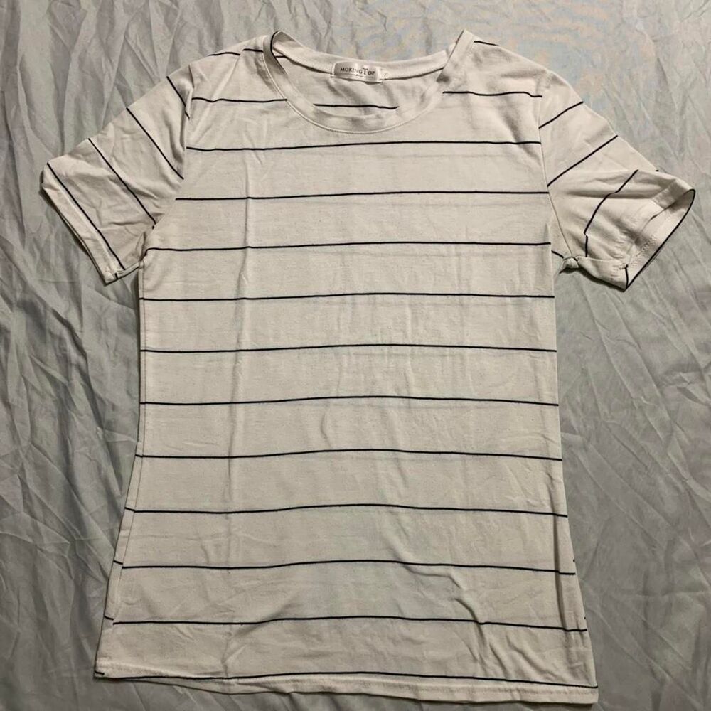 Moking Top Women's White and Cream Shirt Size S